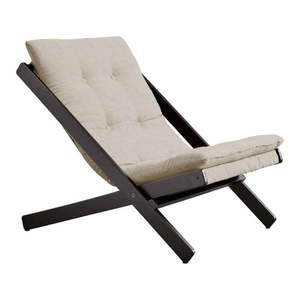 Čierne skladacie kreslo z bukového dreva Karup Design Boogie Black/Linen vyobraziť