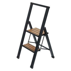 Čierny hliníkový protišmykový skladací rebrík Wenko Stepladder II. vyobraziť