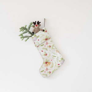 Látková vianočná pančucha Christmas Print – Linen Tales vyobraziť