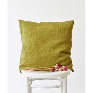 Ľanová obliečka na vankúš 50x50 cm Moss Green – Linen Tales vyobraziť