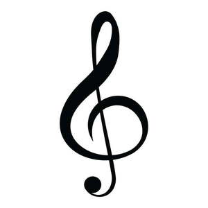 Čierna nástenná dekorácia Wallity Treble Clef vyobraziť