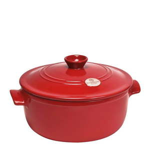 Červený keramický okrúhly hrniec s pokrievkou Emile Henry Flame, ⌀ 27 cm vyobraziť