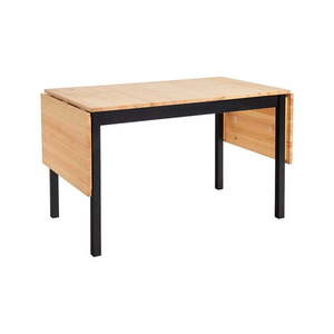 Borovicový rozkladací jedálenský stôl s čiernou konštrukciou Bonami Essentials Brisbane, 120 (200) x 70 cm vyobraziť