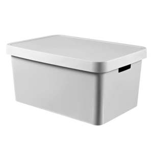 Sivý úložný box s vekom Curver Infinity, 45 l vyobraziť