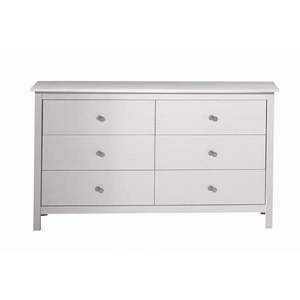 Biela nízka komoda z borovicového dreva 130x80 cm Berna – Marckeric vyobraziť