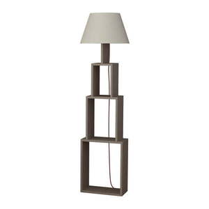 Voľne stojacia lampa so svetlosivým tienidlom Homitis Tower vyobraziť