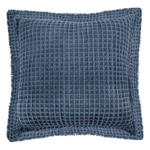 Modrý bavlnený dekoratívny vankúš Tiseco Home Studio Waffle, 45 x 45 cm vyobraziť