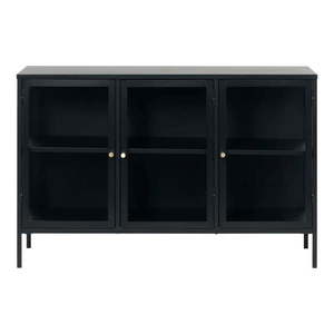 Čierna kovová vitrína 132x85 cm Carmel – Unique Furniture vyobraziť
