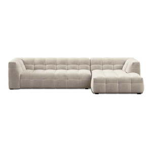 Béžová zamatová rohová pohovka Windsor & Co Sofas Vesta, pravý roh vyobraziť