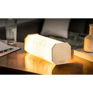 Hnedá/svetlohnedá LED stolová lampa so stmievačom (výška 3, 5 cm) Accordion – Gingko vyobraziť