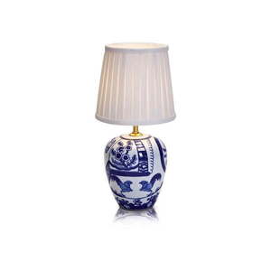 Modro-biela stolová lampa Markslöjd Goteborg, výška 33 cm vyobraziť