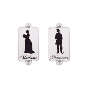 Kovová ceduľa 16, 5x33 cm Madame Monsieur – Antic Line vyobraziť