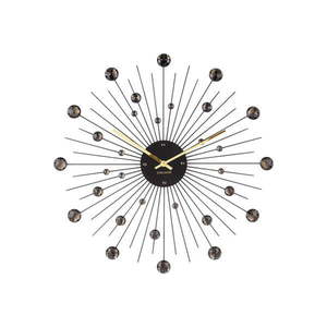 Hodiny v čiernej farbe Karlsson Sunburst, ø 50 cm vyobraziť