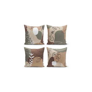 Súprava 4 obliečok na vankúše Minimalist Cushion Covers Drawing Face, 43 x 43 cm vyobraziť