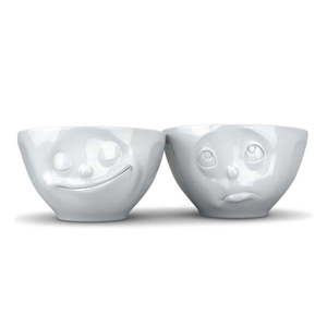 Sada 2 bielych šťastných misiek z porcelánu 58products, objem 200 ml vyobraziť