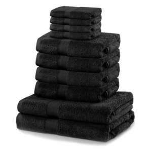 Set 8 čiernych uterákov a 2 osušiek DecoKing Marina Black vyobraziť