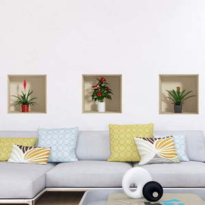 Sada 3 samolepiek s 3D efektom Ambiance Flower vyobraziť