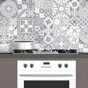 Súprava 60 nástenných samolepiek Ambiance Vintage Design Shade of Gray, 10 × 10 cm vyobraziť