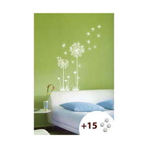Set samolepky a 15 Swarovski krištáľov Ambiance Dandelion Flowers vyobraziť
