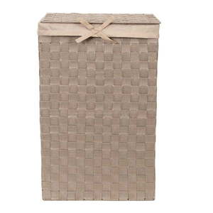 Hnedý viskózny kôš na bielizeň s vekom Compactor Laundry Basket Linen, výška 60 cm vyobraziť