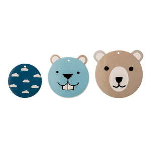 Súprava 3 nástenných dekorácií Bloomingville Mini Teddy Bear vyobraziť