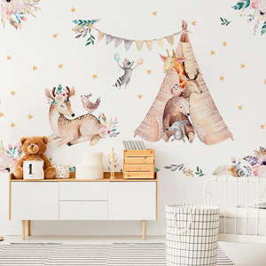Detské samolepky na stenu Ambiance Rabbits Woodland vyobraziť