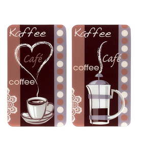 Súprava 2 sklenených krytov na sporák Maximex Coffee, 52 x 30 cm vyobraziť