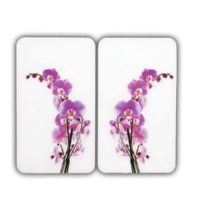 Súprava 2 sklenených krytov na sporák Wenko Orchid, 52 x 30 cm vyobraziť