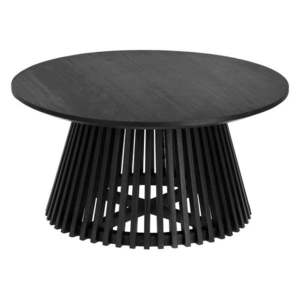 Čierny konferenčný stolík z teakového dreva Kave Home Irune, ⌀ 80 cm vyobraziť
