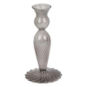 Sivý sklenený svietnik PT LIVING Swirl, výška 17 cm vyobraziť