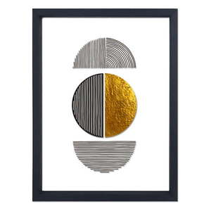 Sklenený obraz v čiernom ráme Vavien Artwork Shapes II., 32 x 42 cm vyobraziť