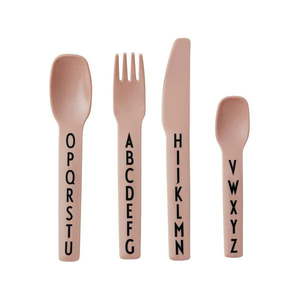 4-dielna súprava ružových detských príborov Design Letters vyobraziť