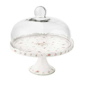 Biely porcelánový stojan na tortu so skleneným vekom Brandani Nonna Rosa, ø 28 cm vyobraziť