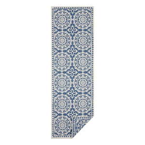 Modro-krémový vonkajší koberec NORTHRUGS Jardin, 80 x 350 cm vyobraziť
