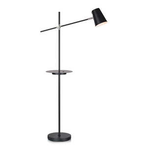 Čierna voľne stojacia lampa s odkladacím priestorom Markslöjd Linear vyobraziť