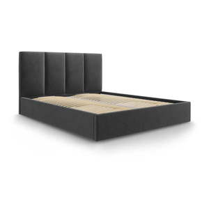 Tmavosivá zamatová dvojlôžková posteľ Mazzini Beds Juniper, 180 x 200 cm vyobraziť