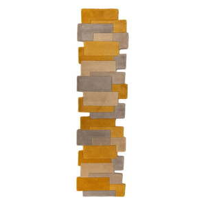 Žlto-béžový vlnený koberec Flair Rugs Collage, 60 x 230 cm vyobraziť