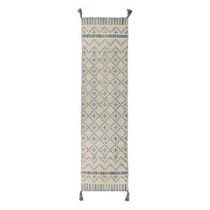 Béžovo-modrý bavlnený koberec Flair Rugs Leela, 60 x 200 cm vyobraziť