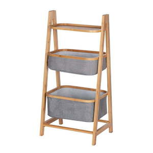 Sivo-hnedý bambusový kúpeľňový regál 44x91 cm Bahari - Wenko vyobraziť