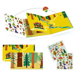Set knihy s premiestniteľnými samolepkami Djeco Forest Sticker Story vyobraziť
