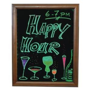 SECURIT Farebná svetelná LED tabuľa 40x50 cm s dreveným rámom, mahagón vyobraziť