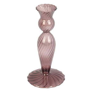 Hnedý sklenený svietnik PT LIVING Swirl, výška 17 cm vyobraziť