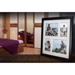 Čierny rámik na 4 fotografie Styler Narvik, 39 × 39 cm vyobraziť