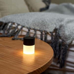 Čierna LED stolová lampa so stmievačom so skleneným tienidlom (výška 6 cm) Lemelia – Gingko vyobraziť
