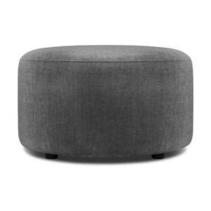 Šedý zamatový puf Mazzini Sofas Debbie, ø 68 cm vyobraziť