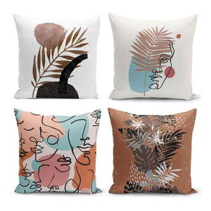 Súprava 4 obliečok na vankúše Minimalist Cushion Covers Cesso, 45 x 45 cm vyobraziť
