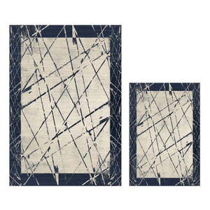 Modré/béžové kúpeľňové predložky v súprave 2 ks 60x100 cm Geometric – Mila Home vyobraziť