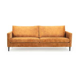 Žltá zamatová pohovka 220 cm Adagio - Scandic vyobraziť