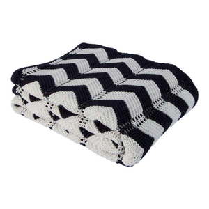 Tmavomodrý bavlnený pléd Homemania Decor Cozy, 130 x 170 cm vyobraziť