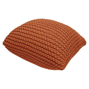 Tehlovo červený vankúšový puf Bonami Essentials Knit vyobraziť
